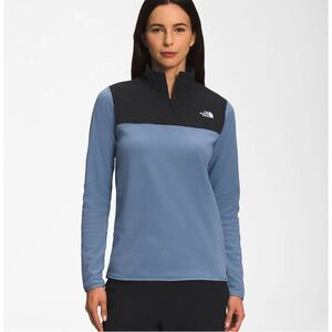 The North Face TKA Glacier Quarter Zip Folk Blue and Black Womens Medium